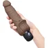 Реалистичный вибратор с клиторальным стимулятором PowerCocks коричневый фото 5