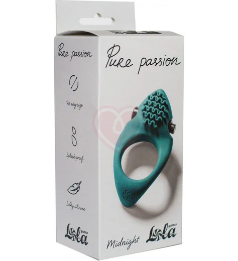 Эрекционное кольцо с вибропулей Pure Passion Midnight зелёное фото 3