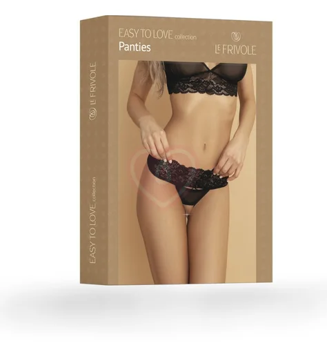 Трусики из мягкого кружева с открытым доступом Easy To Love чёрные фото 8