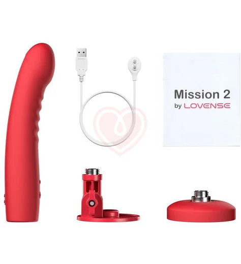 Вибратор на присоске реагирующий на движение Lovense Mission 2 красный фото 4