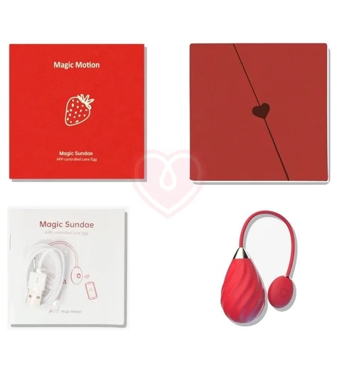 Виброяйцо с управлением от приложения Magic Sundae красное фото 4