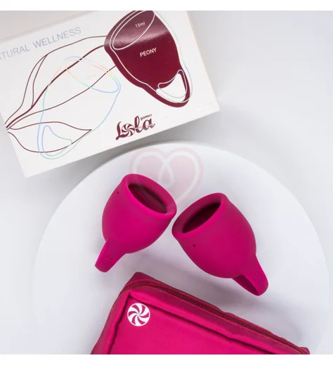 Набор из 2 менструальных чаш Lola Natural Wellness Peony бордовый фото 3