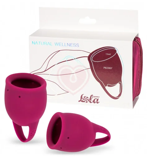 Набор из 2 менструальных чаш Lola Natural Wellness Peony бордовый фото 4