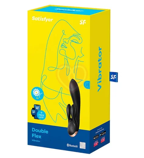 Вибратор Satisfyer Double Flex с двумя клиторальными кончиками чёрный фото 4