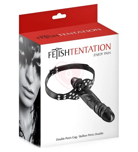 Кляп Fetish Tentation с двойным фаллоимитатором фото 3