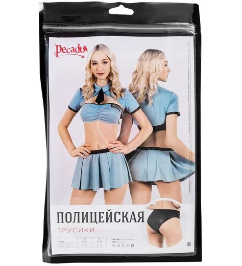 Нижняя часть костюма полицейской трусики Pecado BDSM черные фото 6