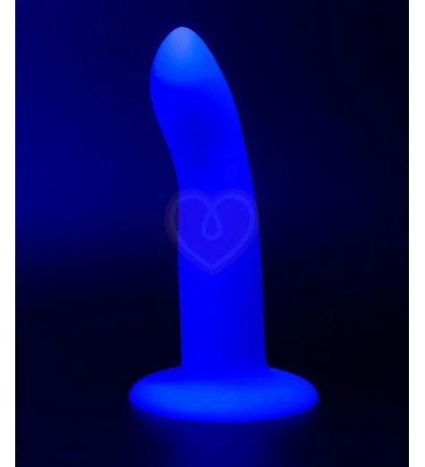 Светящийся в темноте фаллоимитатор Techno Neon Driver 12 см синий фото 3