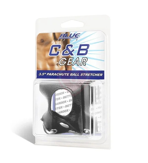 Кожаная утяжка для мошонки с металлическими цепочками 3,5 Parachute Ball Stretcher фото 3