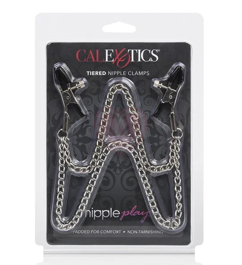 Зажимы на соски с двойной цепочкой Nipple Play Tiered Clamps фото 3