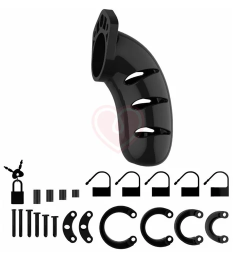 Мужской пояс верности Shots Man Cage Model 04 чёрный 11,5 см фото 2