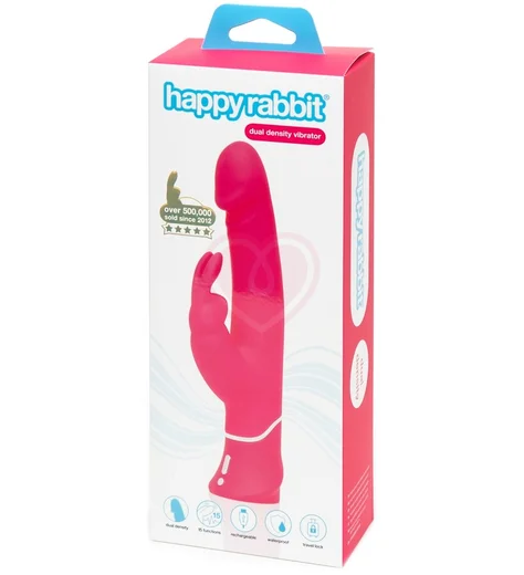 Вибратор с клиторальным стимулятором Happy Rabbit Realistic Dual Density розовый фото 6