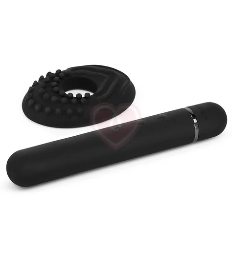 Силиконовый мини-вибратор с насадкой Le Wand Baton чёрный фото 2