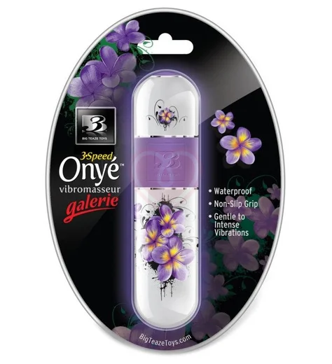 Мини-вибратор Onye белый с цветами фото 2