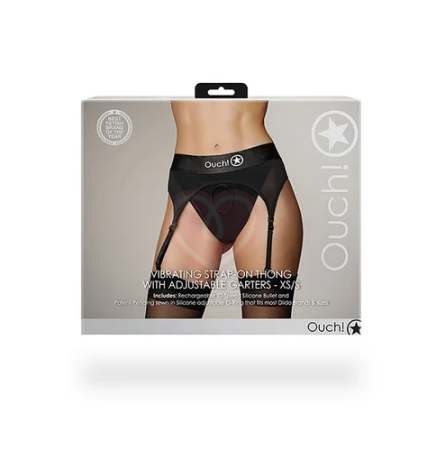 Пояс для страпона с подвязками и вибропулей Ouch! фото 9