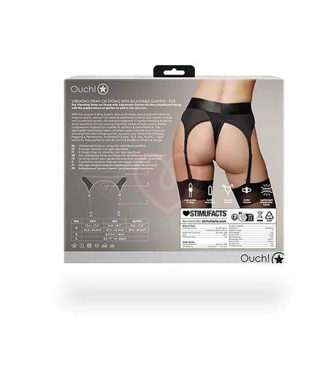 Пояс для страпона с подвязками и вибропулей Ouch! фото 10