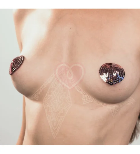 Пэстисы Burlesque Rand сердечки из пайеток розовые фото 3