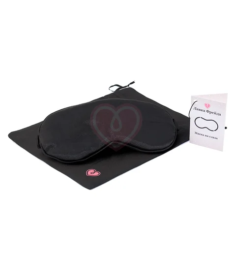 Атласная маска для глаз чёрная фото 4