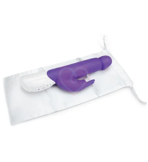 Вибратор с клиторальной стимуляцией и пульсацией Realistic Rabbit фиолетовый фото 3