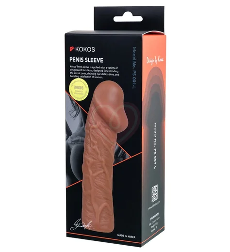Реалистичная насадка Kokos Penis Sleeve PS001-L фото 5