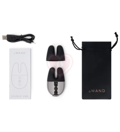 Мини-вибратор с двумя кончиками Le Wand Double Vibe чёрный хром фото 7