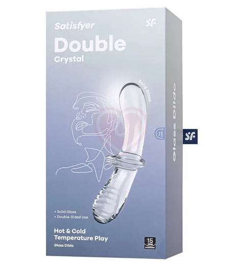 Двухсторонний фаллоимитатор Satisfyer Double Crystal из прозрачного стекла фото 5