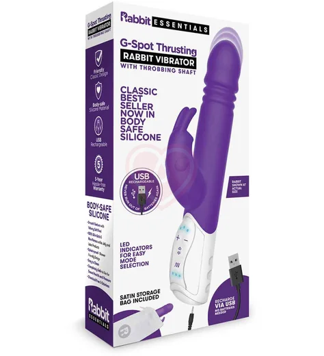 Вибратор-кролик с пульсацией G-Spot Thrusting Rabbit фиолетовый фото 11