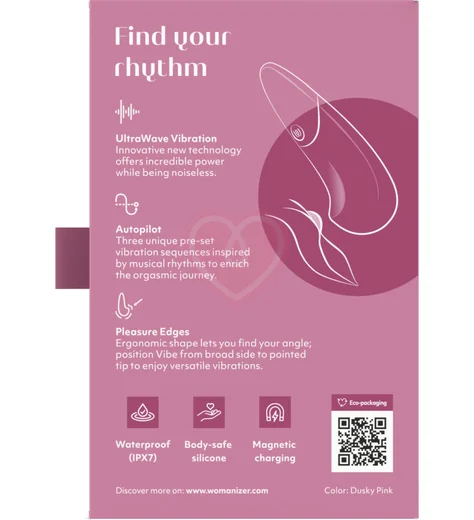 Стимулятор клитора Womanizer Vibe розовый фото 4