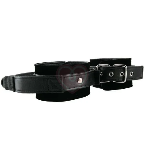 Наручники Ouch! Adjustable Leather Handcuffs чёрные фото 4
