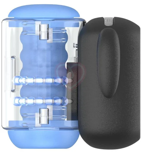 Робот-мастурбатор с массажными бусинами Amovibe Black Knight Massaging Beads фото 14