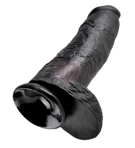 Фаллоимитатор на присоске с мошонкой King Cock with Balls 30 см чёрный фото 4