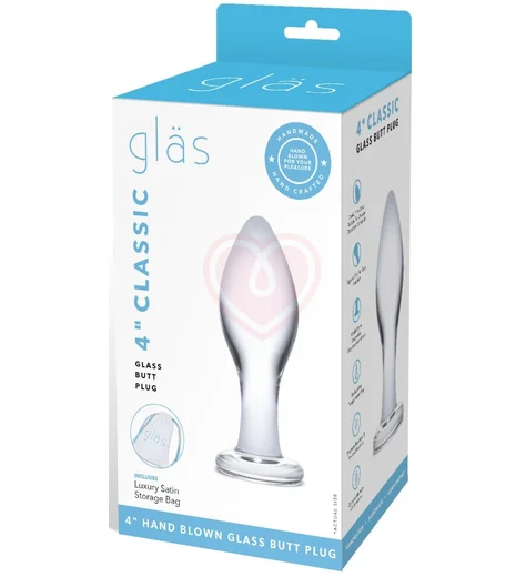 Стеклянная анальная пробка Glas Classic прозрачная фото 2