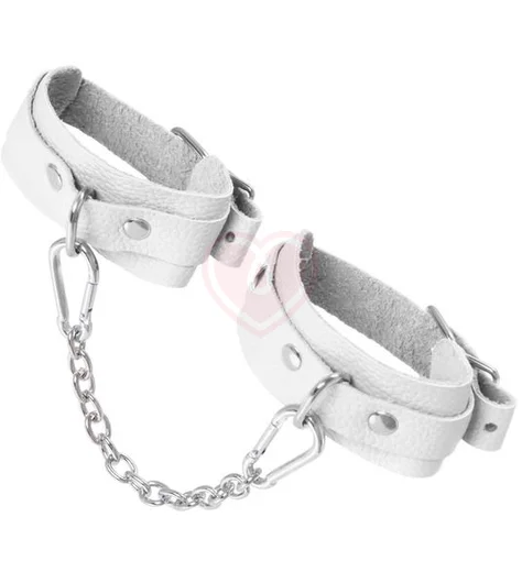 Мини-оковы на ноги со скругленными углами Pecado BDSM белые фото 4