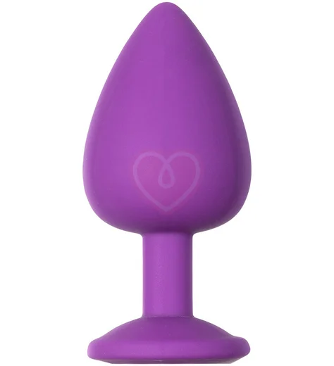 Большая анальная пробка Emotions Cutie Large фиолетовая с белым кристаллом фото 2