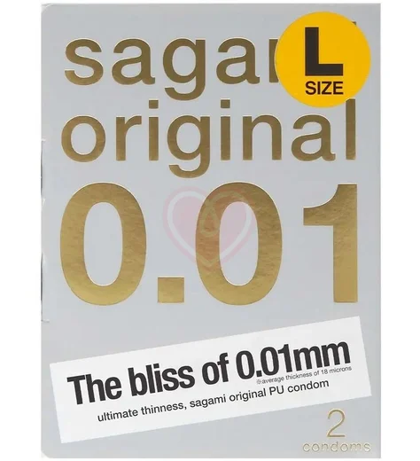 Ультратонкие полиуретановые презервативы Sagami Original 001 размера L 2 шт фото 3