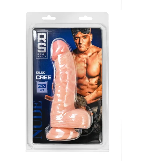 Реалистичный фаллоимитатор с мошонкой и присоской RealStick Nude Cree телесный фото 3