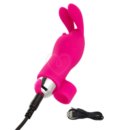 Вибронасадка на палец Finger Bunny розовая фото 4