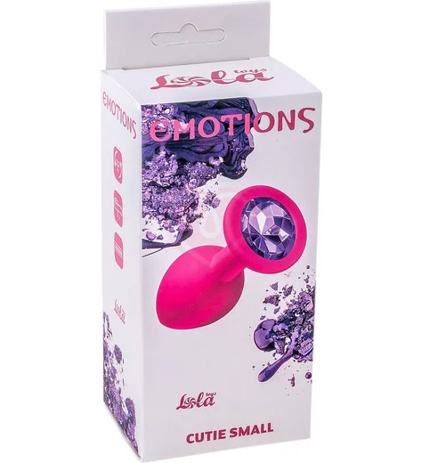 Маленькая анальная пробка Emotions Cutie Small розовая с темно-фиолетовым кристаллом фото 3