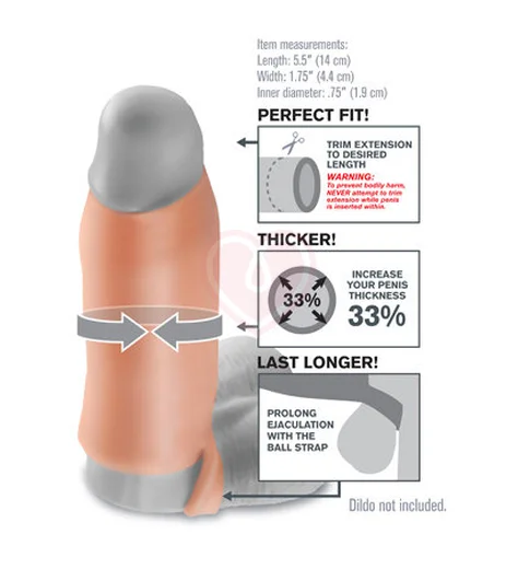 Насадка увеличитель с кольцом на мошонку Real Feel Enhancer телесная фото 2