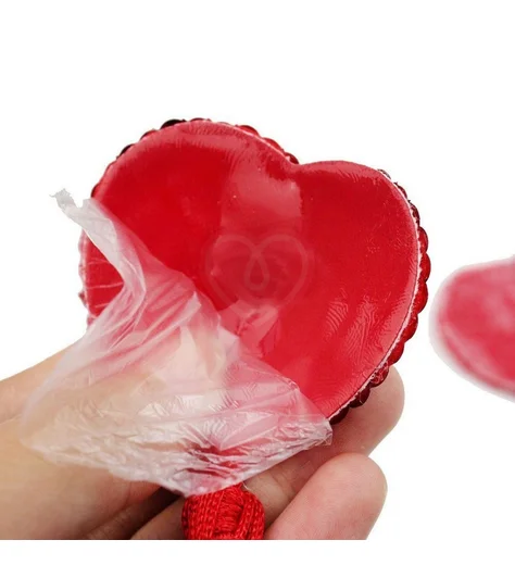 Наклейки на соски пэстисы с кисточкой Violet Heart фиолетовые фото 2