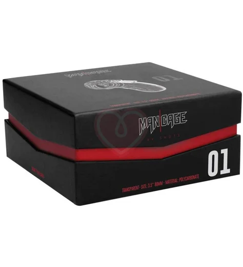 Мужской пояс верности Shots Man Cage Model 01 прозрачный 9 см фото 3