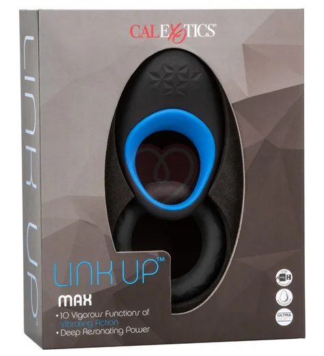 Пара эрекционных колец Link Up Max чёрный-синий фото 5