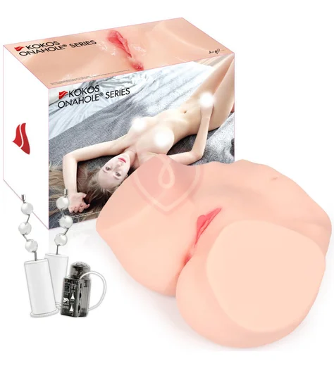 Мастурбатор вагина и анус с вибрацией Kokos Hanna Onahole Edition 001 с двойным слоем фото 6