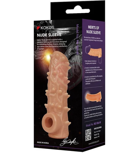 Насадка с открытой головкой и пупырышками Kokos Nude Sleeve NS006-S фото 3