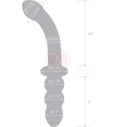 Стеклянный двухсторонний фаллоимитатор Glas Ribbed фото 5