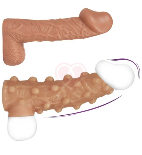 Насадка с открытой головкой и бугорками Kokos Nude Sleeve NS003-L фото 2