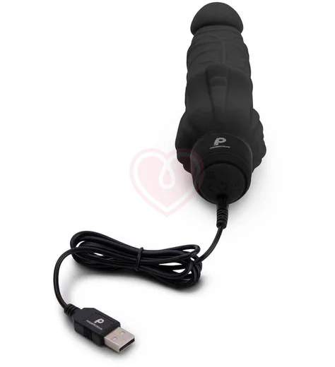 Реалистичный вибратор с клиторальным стимулятором PowerCocks чёрный фото 4