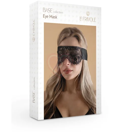 Кружевная маска на глаза с ресничками шантильи Base чёрная фото 2