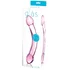 Двухголовый стимулятор из стекла розовый фото 2