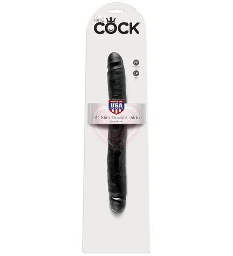 Фаллоимитатор двухсторонний гибкий King Cock Slim Double Dildo 31 см чёрный фото 3