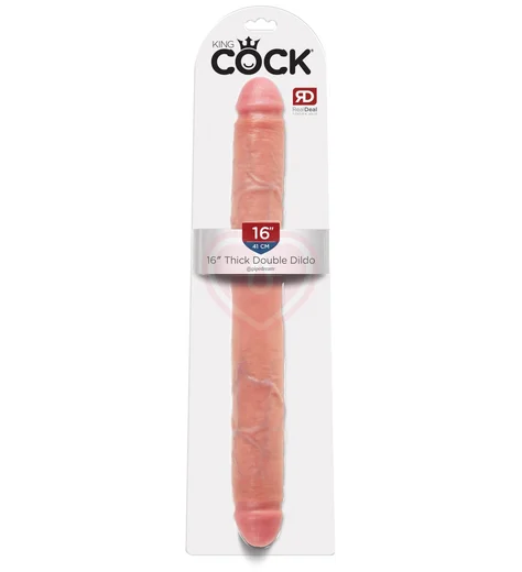 Фаллоимитатор двухсторонний гибкий King Cock Thick Double Dildo 40 см телесный фото 2
